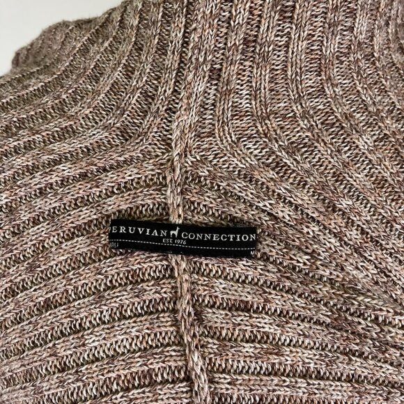 Peruvian Connection Pima Cotton Open Front Cardigan Shawl Collar Knit *READ - Picture 6 of 7